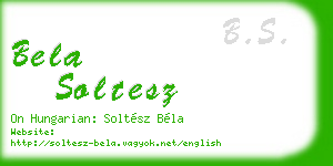 bela soltesz business card