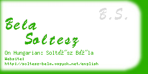 bela soltesz business card